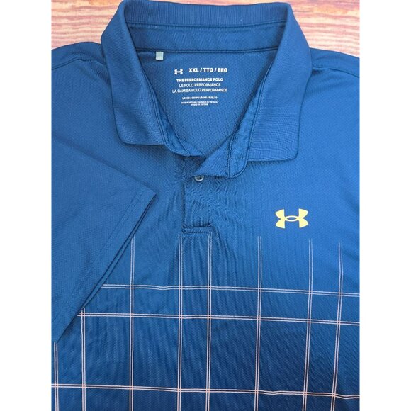 Under Armour Men's Performance Polo XXL Blue Loose Fit - Picture 4 of 9